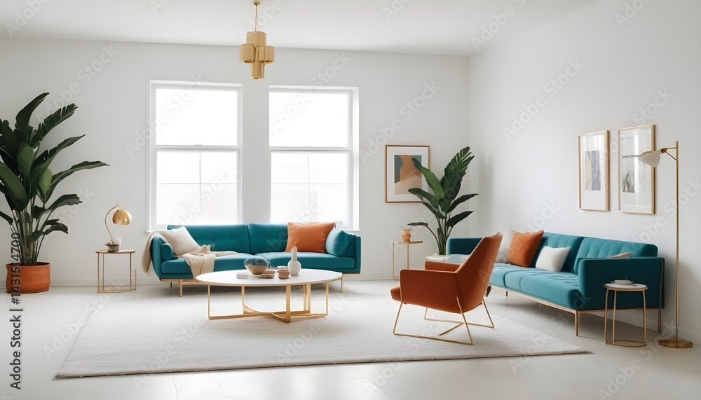 Fototapeta premium Photo interior modern design room 3d illustration