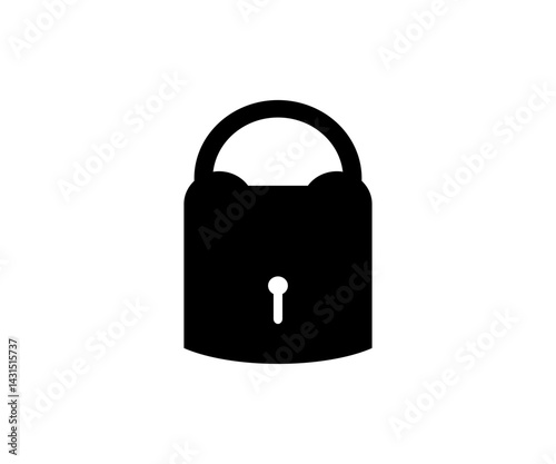 Antique Vintage Pad Lock Silhouette Vector Design 
