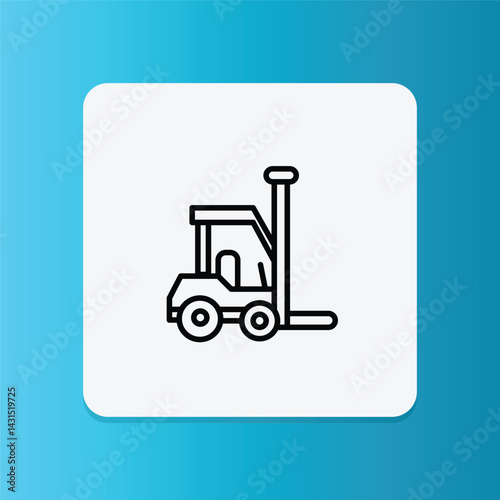 Icon of a forklift, symbolizing material handling, warehouse operations, and industrial transportation.
