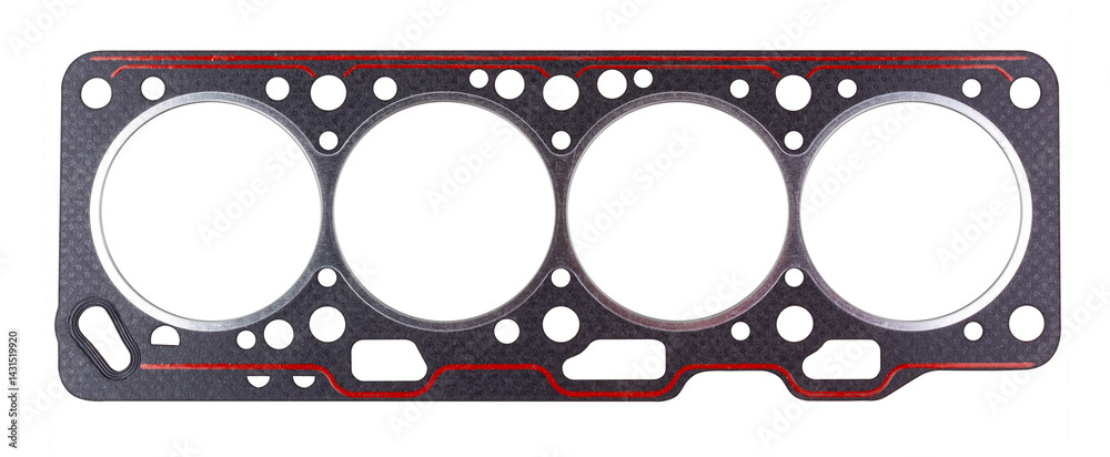 engine head gasket isolated white background. car service and spare part repair concept