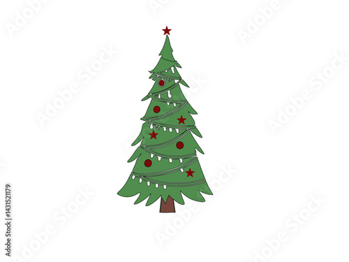 Obraz na płótnie Beautiful Christmas tree graphic with simple design. Christmas tree image for holiday design. w salonie
