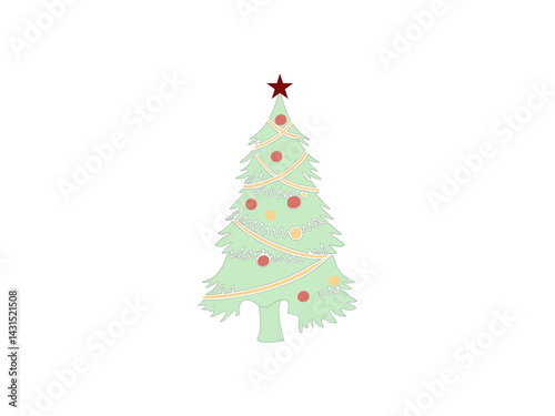 Obraz na płótnie Beautiful Christmas tree graphic with simple design. Christmas tree illustration for holiday design. Christmas tree graphic, perfect for holiday themed projects. w salonie