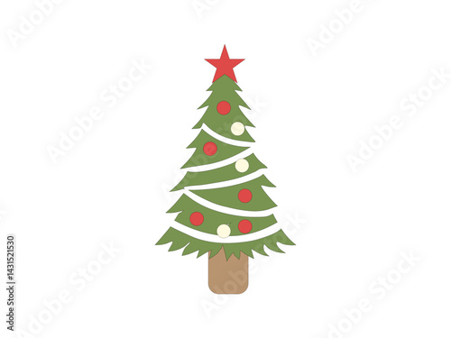 Obraz na płótnie Beautiful Christmas tree graphic with simple design. Christmas tree illustration for holiday design. Christmas tree graphic, perfect for holiday themed projects. w salonie