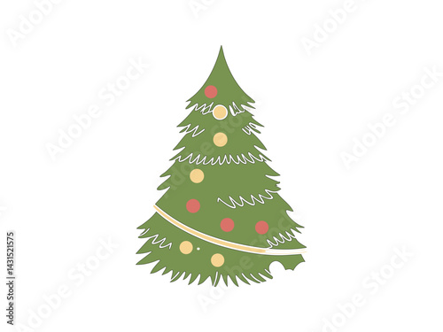 Obraz na płótnie Beautiful Christmas tree graphic with simple design. Christmas tree illustration for holiday design. Christmas tree graphic, perfect for holiday themed projects. w salonie