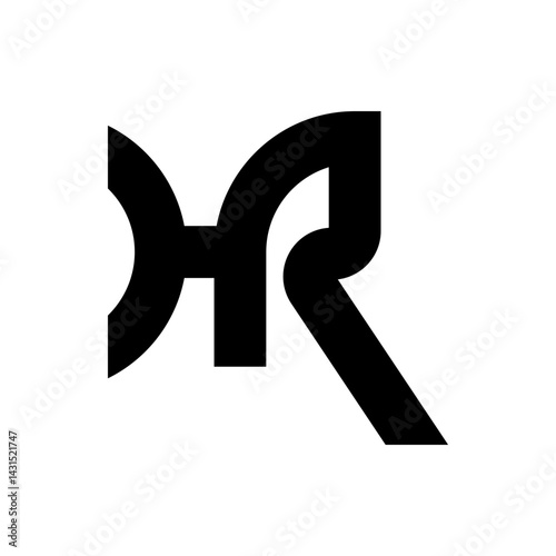 Monogram letter HR logo design template