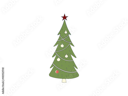 Obraz na płótnie Beautiful Christmas tree graphic with simple design. Christmas tree illustration for holiday design. Christmas tree graphic, perfect for holiday themed projects. w salonie