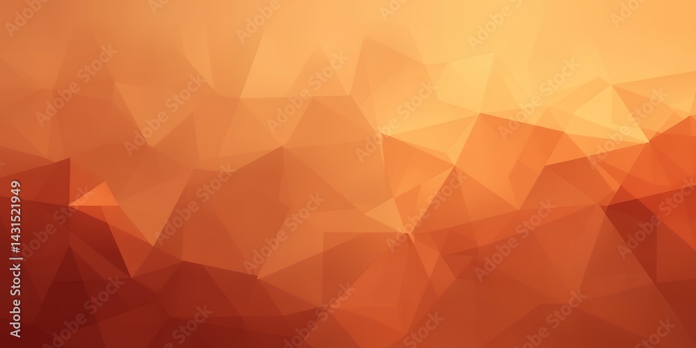Abstract background with orange polygonal shapes creating a geometric low poly design