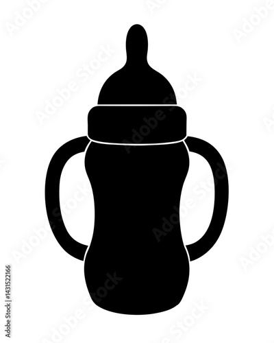 Baby Feeding Bottle Silhouette vector illustration 