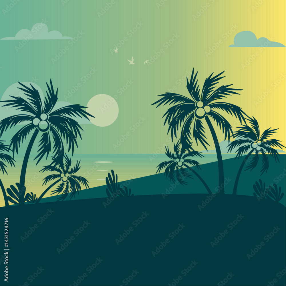 Fototapeta premium Summer Beach background Vector design 