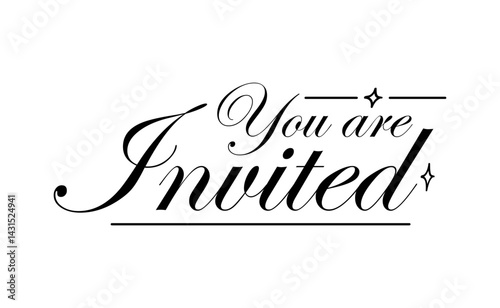 You are invited elegant card design with elegant frame. Invitation text banner