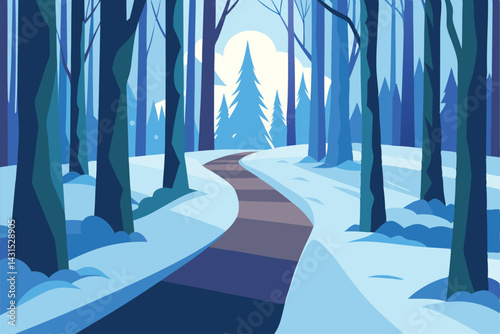 snowy-forest-trail-in-early-morning-light--.eps