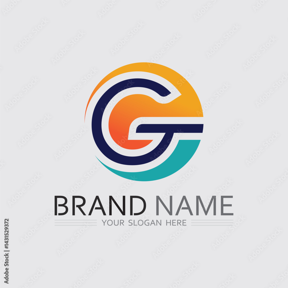 Obraz premium G logo design and G icon stock image graphic icon identity