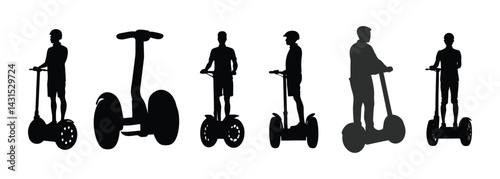 Set of Segway Rider Silhouette.