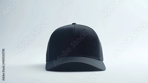 Stylish Black Baseball Cap Hat Mockup on White Background