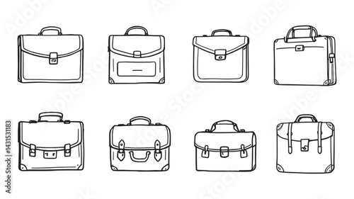 Briefcase line art sharp minimalism capturing modern office vibes