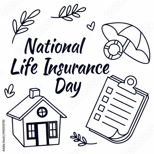 NATIONAL LIFE INSURANCE DAY vector illustration