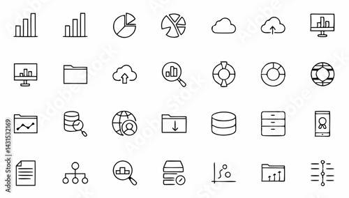 data analytics set of web icons in line style  dat (1).eps