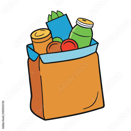 A bag overflowing with canned goods, packed to the brim with neatly stacked cans of various sizes, showcasing a bounty of food ready to be used or stored.