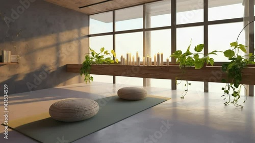 Serene Yoga Studio: Minimalist Design with Natural Light