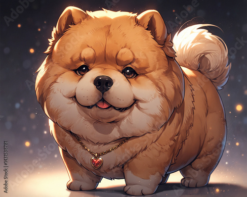Stylized Chow Chow Dog Breed