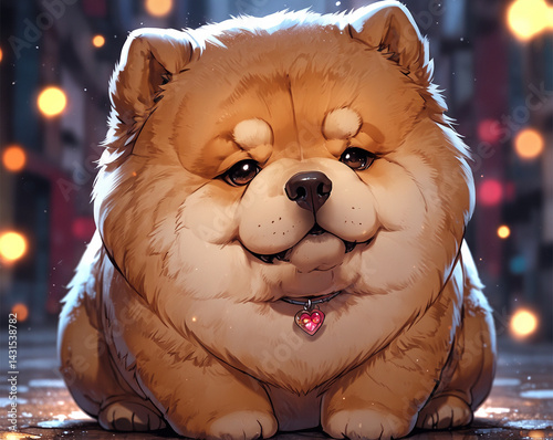 Stylized Chow Chow Dog Breed