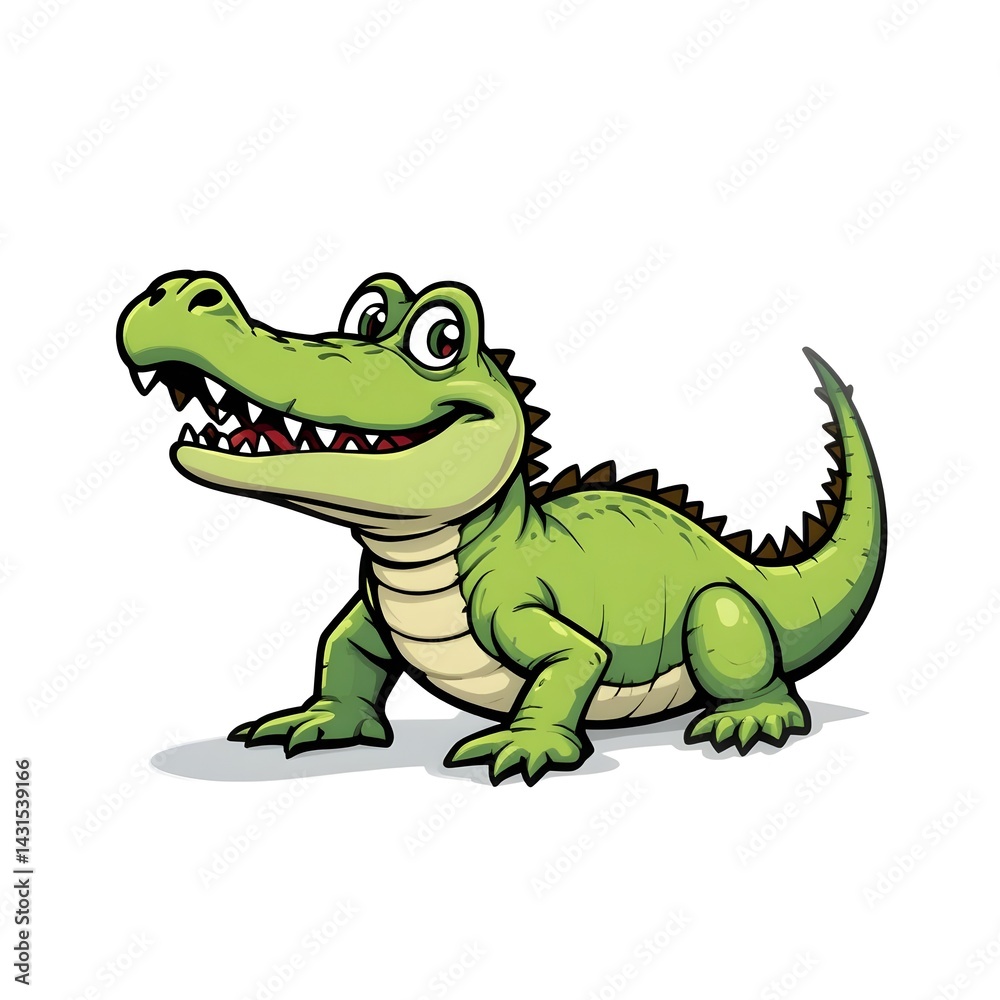 Crocodile in very happy mood he is very dangerous animal Crocodile in very happy mood he is very dangerous animal