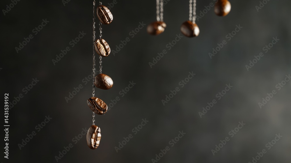 Espresso beans suspended in the air generative ai Espresso beans suspended in the air generative ai