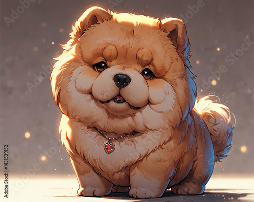 Stylized Chow Chow Dog Breed