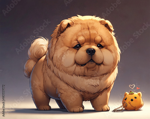 Stylized Chow Chow Dog Breed