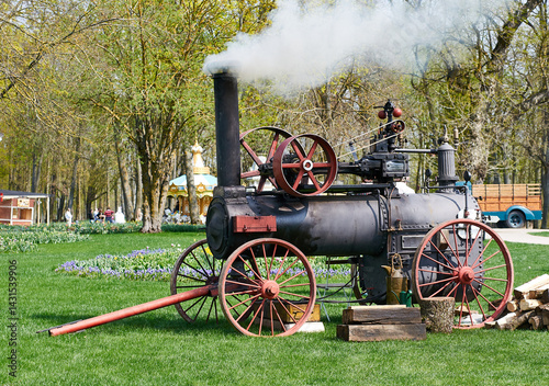 A large steam engine in operation