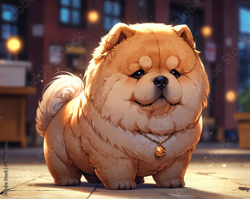 Stylized Chow Chow Dog Breed