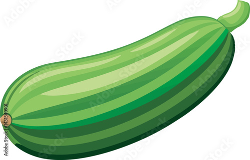 A vibrant vector art illustration showcasing a delicious zucchini fruit, rich in color and detail, perfect for culinary or garden-themed designs.