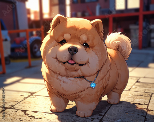 Stylized Chow Chow Dog Breed