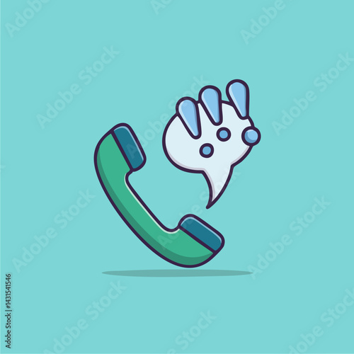 Urgent Phone Call Notification Icon. Vector Image