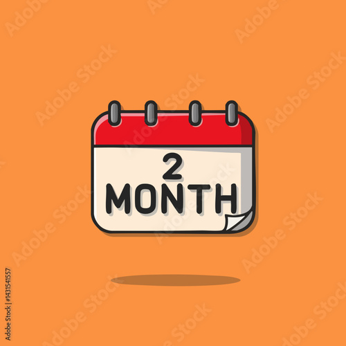 Two Month Calendar Icon Illustration. Vector Image