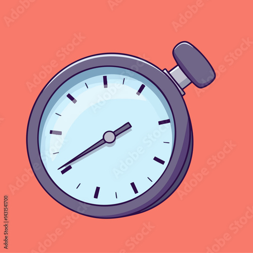 Stopwatch Timekeeping Device Illustration. Vector Image