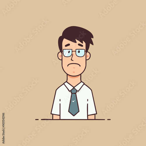Sad Office Worker Illustration. Vector Image