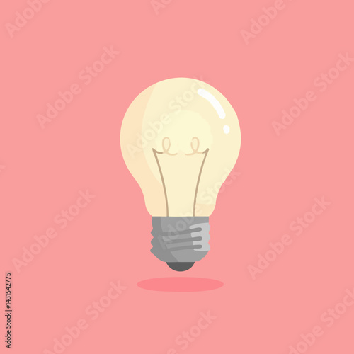 Illuminated Lightbulb Graphic Design Element. Vector Image