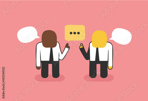 Business Colleagues Having a Conversation. Vector Image