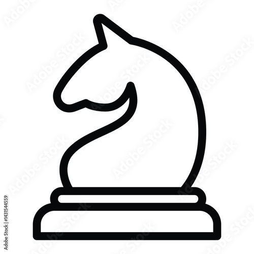 Chess horse line icon, sport games concept. Vector graphics. Horse figure, chess game sign on white background, style for mobile or design.