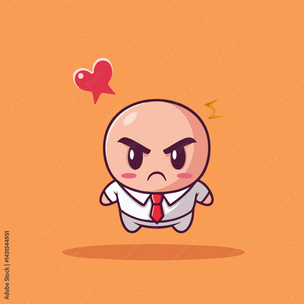 Angry Bald Businessman Cartoon Character. Vector Image Angry Bald Businessman Cartoon Character. Vector Image