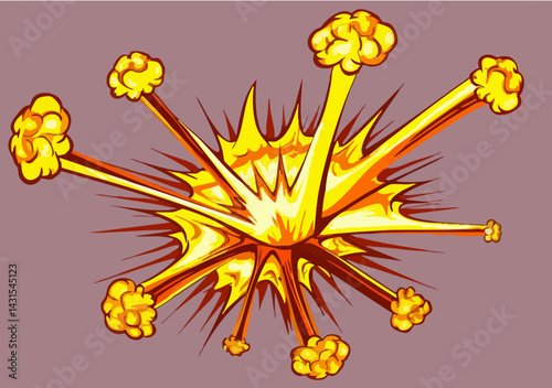 Abstract Explosion Graphic Design Element. Vector Image