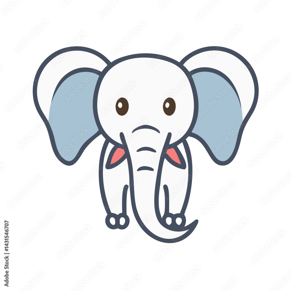 Fototapeta premium Cute Baby Elephant Illustration Vector Design Resource for All