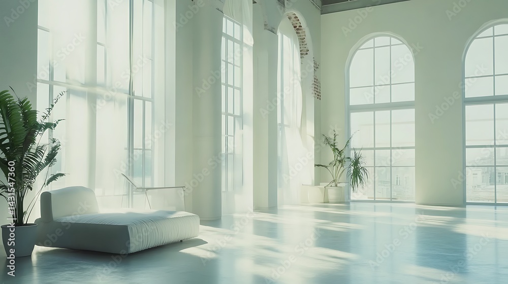 Fototapeta premium Soft modern lighting in neutral interior high resolution picture