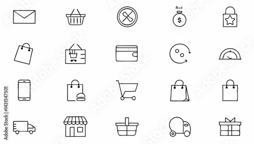 e commerce set of web icons in line style  online  (4).eps