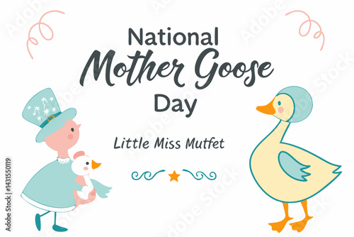 NATIONAL MOTHER GOOSE DAY vector illustration