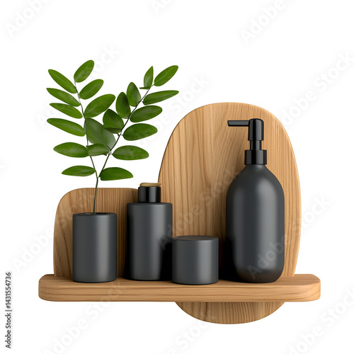 Wooden bathroom shelf with minimalist design