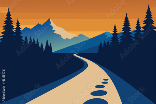 winter landscape with mountains