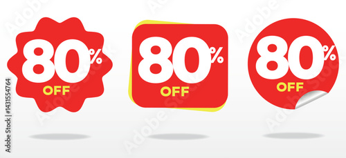 80% off. Value, marketing, shop, Offer, advertising, marketing, tag, sale. Sell, shape, ticker price, sale, commerce, promo, business. Set, sign, vector, icon