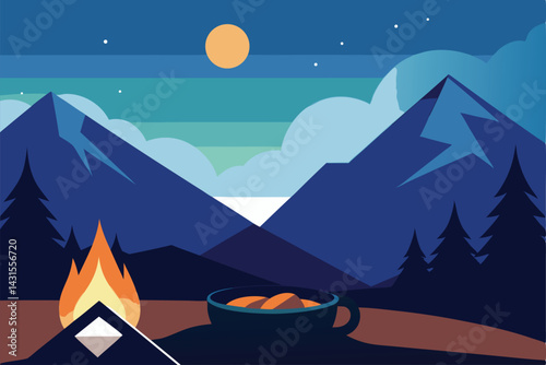 camping in the mountains